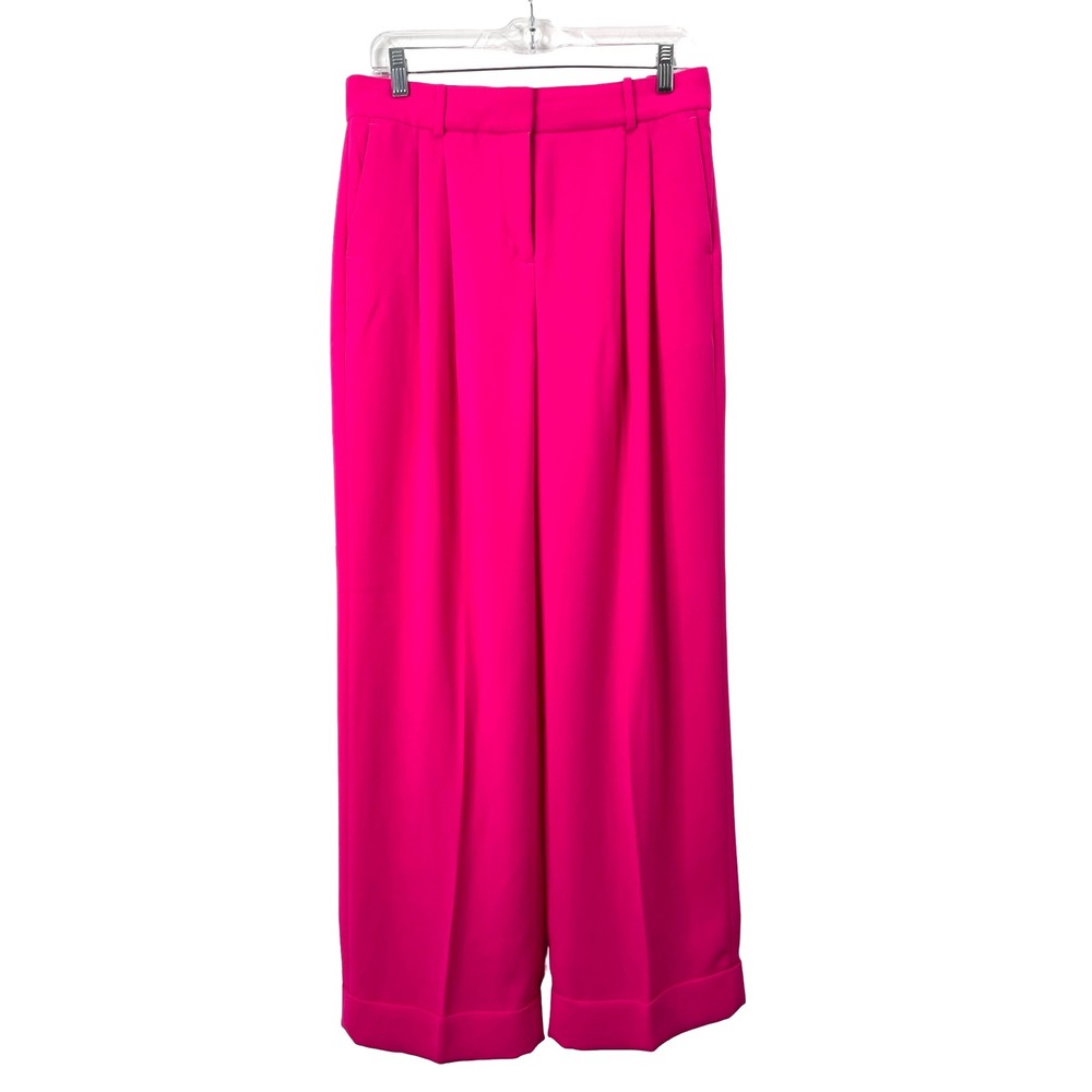 J Crew Wide leg essential pants in city crepe Size 6 hot pink BS581 - Picture 4 of 11